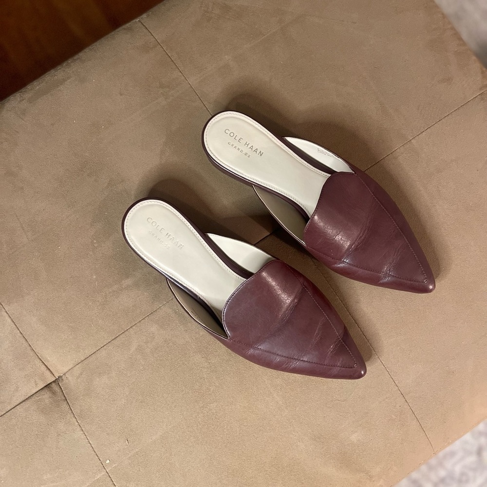 Cole Haan | Piper Leather Mules in Burgundy | Women’s Size 8.5
